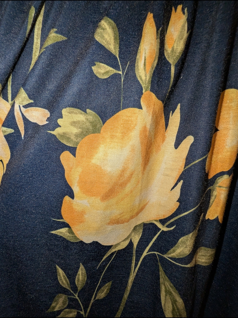 Women's Navy & Yellow Floral Maxi Dress Size XL - Picture 3 of 7
